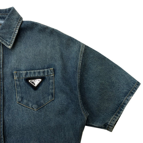 Prada Prada Triangle Logo Tsujin Denim Blue Eitm0058