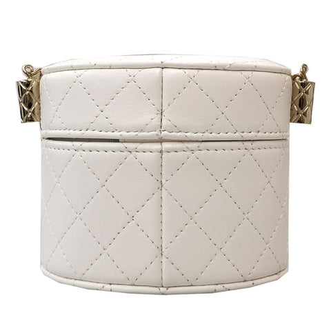 Chanel Medium Natural and White Rattan Vanity Case