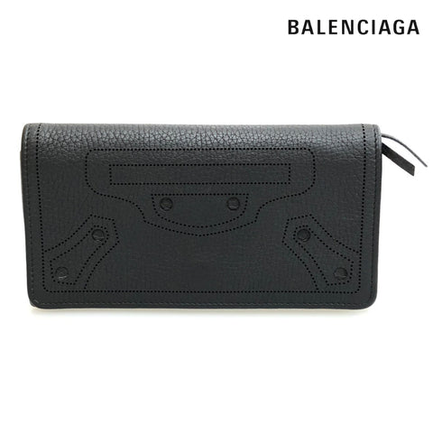 バレンシアガ BALENCIAGA ロゴ 長財布 レザー ブラック C2991