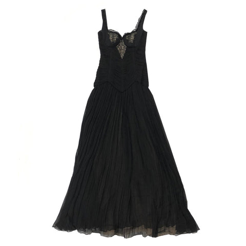 Alexander Mxqueen Alexander McQueen Lace Kleid ein Stück schwarzer EITM0091