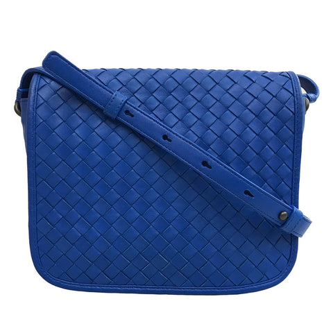 Bottegaveneta Intrecciato肩带皮革蓝色P12295
