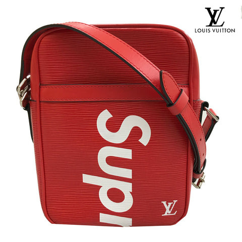 ルイ・ヴィトン LOUIS VUITTON ダヌーブPM シュプリームコラボ M53417 ショルダーバッグ レザー レッド×ホワイト eit0532P12297