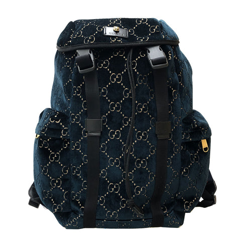Gucci Gucci Velvet Gucci Shima Shima Sherry Line Backpack Daypack velor绿色P12634
