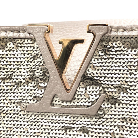 ルイ・ヴィトン LOUIS VUITTON カプシーヌBB スパンコール M50678 2WAY ハンド ショルダーバッグ レザー ゴールド シルバー P12632