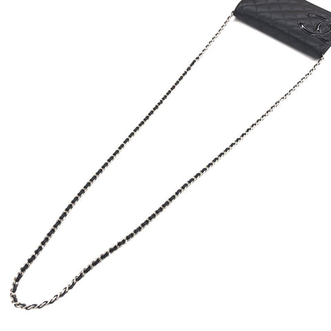 Chanel Cambon Line Wallet Chain Leder Black EIT0580p12626