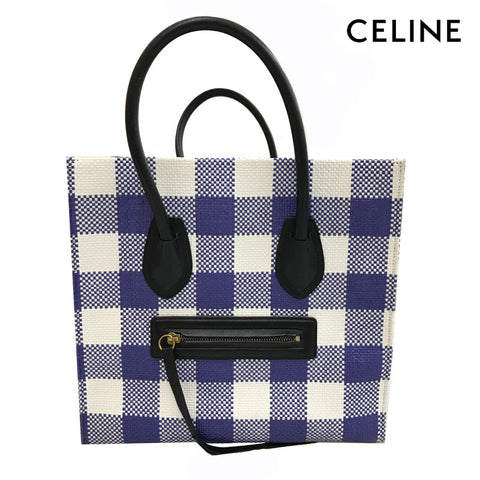 セリーヌ CELINE ラゲージ ファントム ハンドバッグ ストロー レザー ...