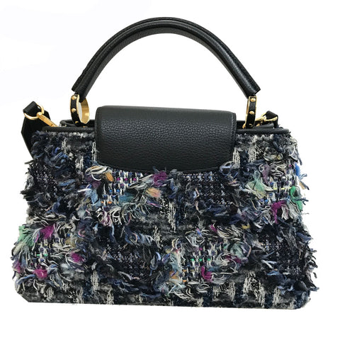 Louis Vuitton Carp Cine PM 2way Hand Umhängetasche Tweed Leder Multicolor P12336