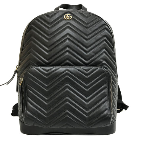 Gucci GG Marmont Backpack/Daypack Leder Black P12337