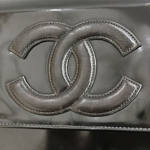 シャネル CHANEL デカココ チェーン セミ ショルダーバッグ パテント ブラック C2521