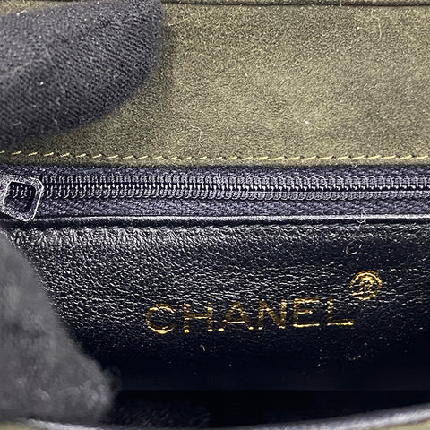 Chanel Chanel Coco Mark Mini Chain Souple Bag Suede 1990 Vintage Khaki WS3060