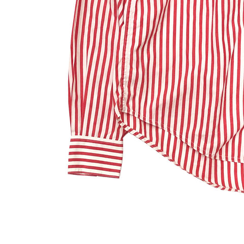 Chanel Chanel Stripe Coco Mark Long Sleeve Hemd rot x Weiß P11110