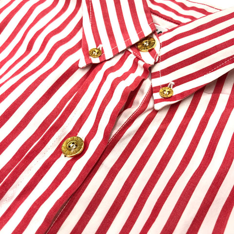 Chanel Chanel Stripe Coco Mark Long Sleeve Hemd rot x Weiß P11110