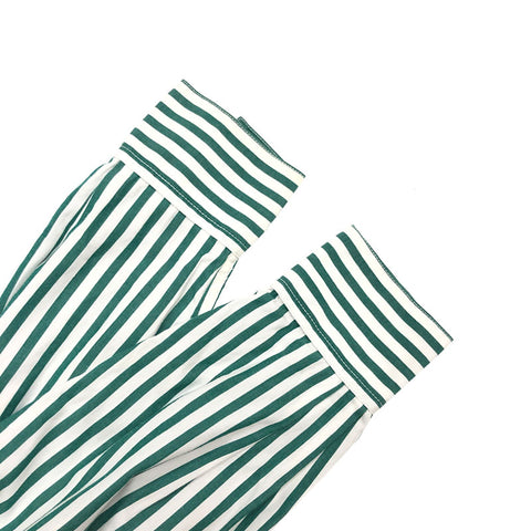 香奈儿香奈儿条纹可可马克·马克·长袖衬衫绿色X白色EIT0366P11111