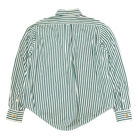香奈儿香奈儿条纹可可马克·马克·长袖衬衫绿色X白色EIT0366P11111