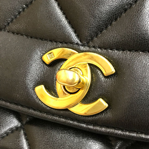 シャネル CHANEL マトラッセ ターンロック チェーン ショルダーバッグ レザー ブラック eit0256C3079