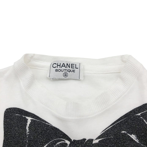 Chanel Chanel Ribbon Coco Mark Kurzarm T -Shirt Weiß P11202