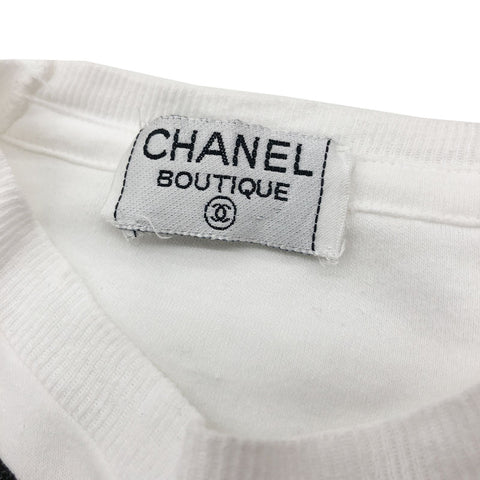 Chanel CHANEL Ribbon Coco Mark Short Sleeve T -shirt White P11202 – NUIR  VINTAGE