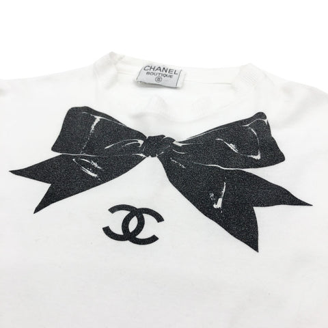 シャネル CHANEL リボン ココマーク 半袖Ｔシャツ ホワイト eit0369P11202