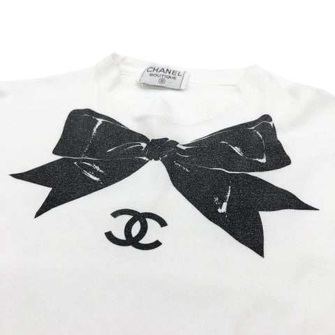 Chanel CHANEL Ribbon Coco Mark Short Sleeve T -shirt White P11202 – NUIR  VINTAGE