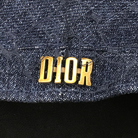 クリスチャンディオール Christian Dior ロゴ ベレー帽 デニム ブルー eitm0172