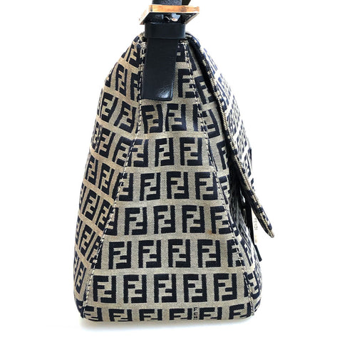 Fendi Fendi Zucchino Muster Mamma Bucket Hand One Umhängetasche Leder Navy C2194