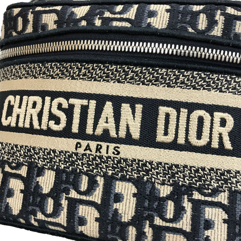 Christian Dior Christian Dior Obriek Eitelkeit 2way Handumhängetasche Leinwand Navy P12530