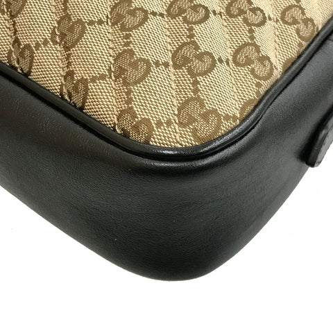 Gucci Gucci GG Marmont肩袋帆布帆布黑色棕色P12534