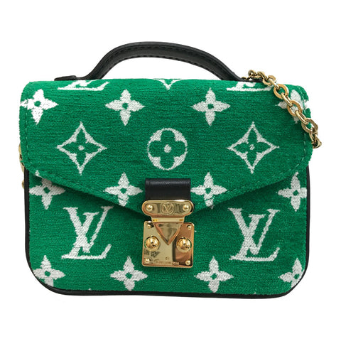 Louis Vuitton LOUIS VUITTON Monogram Micrometis M81494 2WAY Hand Shoulder Bag Green Black P12545
