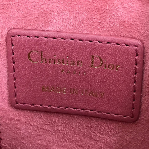 クリスチャンディオール Christian Dior レディディオール マイクロバニティ 2WAY ショルダーバッグ レザー ピンク系 P11527