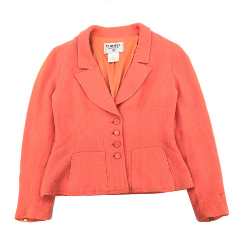 Chanel Coco Mark Tweed Jacke 97p Orange P11493