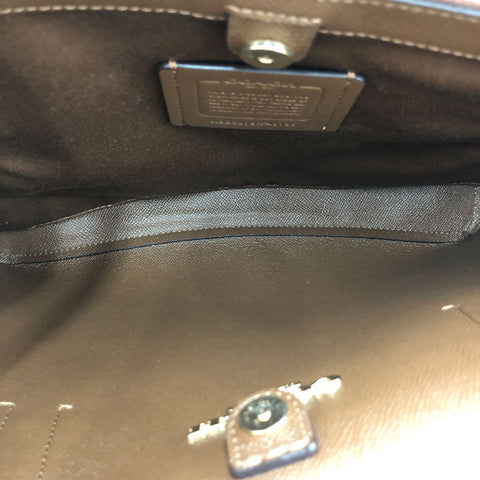 コーチ COACH ロゴ トートバッグ PVC レザー ブラウン T0006