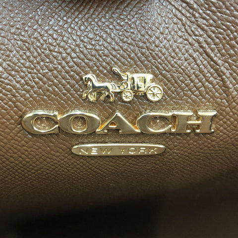 コーチ COACH ロゴ トートバッグ PVC レザー ブラウン T0006