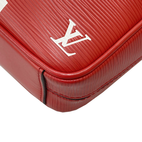 Louis Vuitton Red Epi Leather X Supreme Mini Wallet