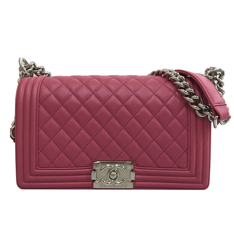 Chanel CHANEL Boy Channel Chain Shoulder Bag Leather Pink EIT0399 – NUIR  VINTAGE