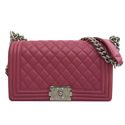 Chanel Chanel Boy Channel Chain Umhängetasche Leder Pink EIT0399