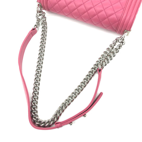 Chanel Chanel Boy Channel Chain Umhängetasche Leder Pink EIT0399