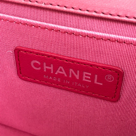 Chanel Chanel Boy Channel Chain Umhängetasche Leder Pink EIT0399