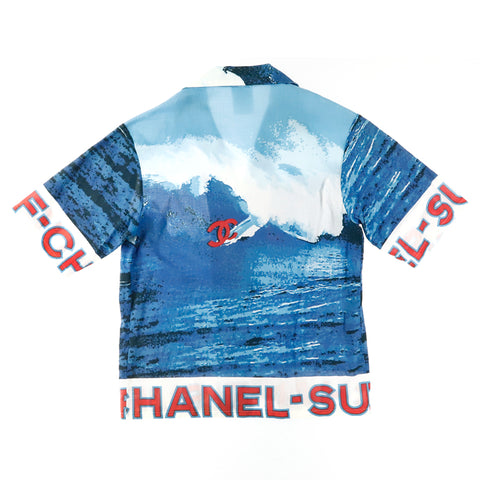 Chanel Chanel S Surfeine Coco Mark Kurzarm Shirt Blue EIT0179P10094