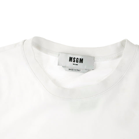 MSGM徽标短袖T-衬衫白色P10403 – NUIR VINTAGE