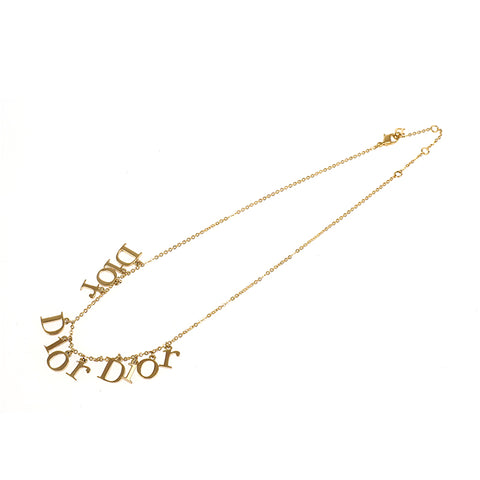 Christian Dior Logo Halskette Gold P10512