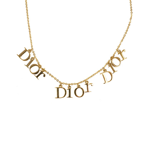 クリスチャンディオール Christian Dior ロゴ ネックレス ゴールド P10512