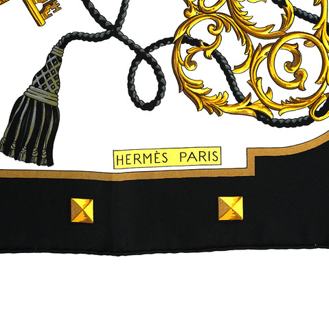 Hermes Hermes Kale 90 Match clés Écharpe blanc EIT0091P10557