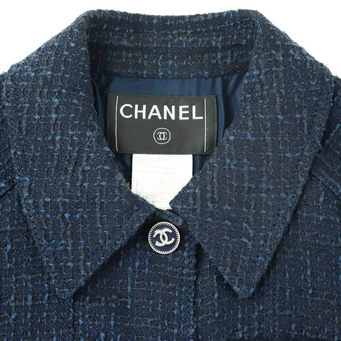 Chanel Chanel Tweed Coco Button Best Navy P10593