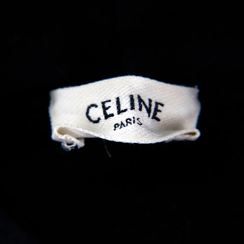 セリーヌ CELINE ロゴ プリント　 パーカー ブラック P10606