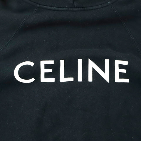 セリーヌ CELINE ロゴ プリント　 パーカー ブラック P10606