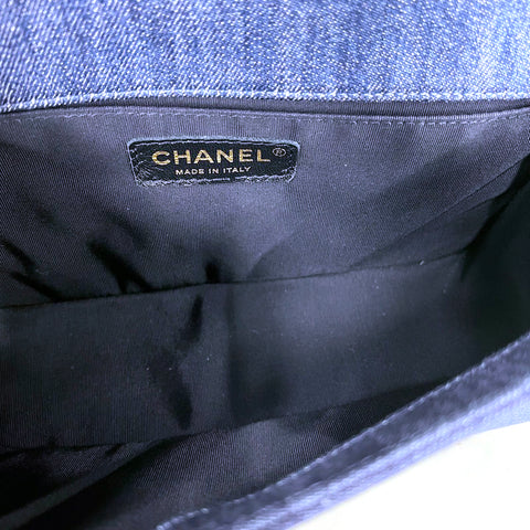 Chanel CHANEL Boy Channel Patchwork Denim Shoulder Bag Indigo Birth P11061