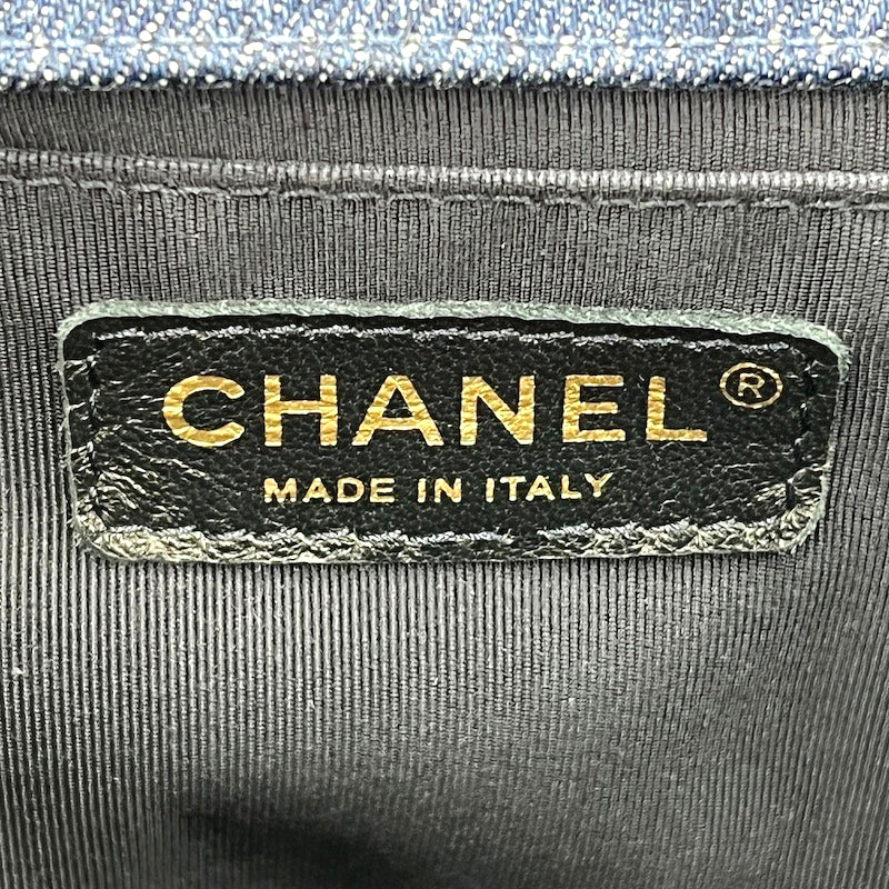 Chanel CHANEL Boy Channel Patchwork Denim Shoulder Bag Indigo