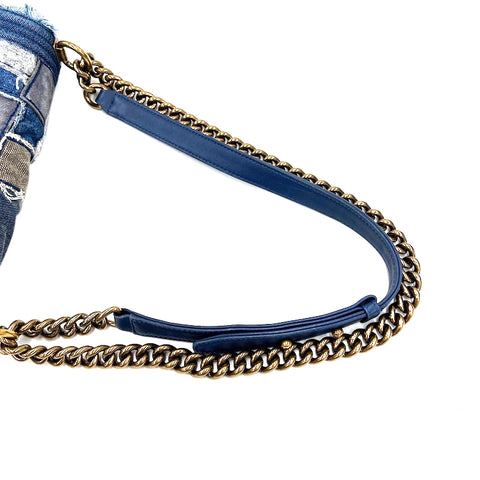 Chanel CHANEL Boy Channel Patchwork Denim Shoulder Bag Indigo Birth P1 –  NUIR VINTAGE