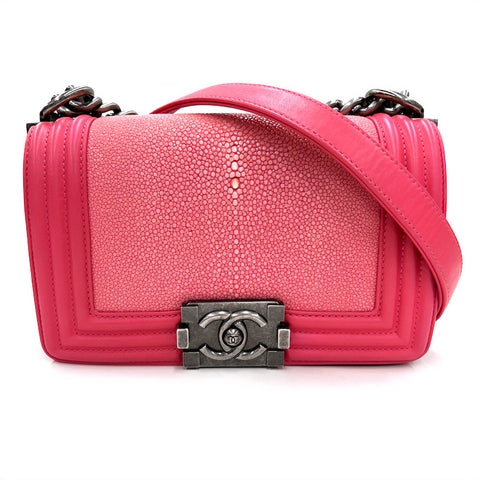 シャネル CHANEL ボーイシャネル ココマーク ショルダーバッグ レザー ピンク P11081