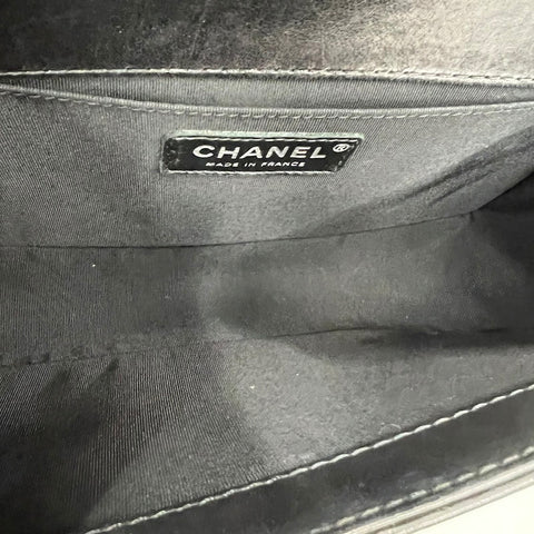 シャネル CHANEL ボーイシャネル バイカラー  ショルダーバッグ レザー ブルー×ブラック P11082